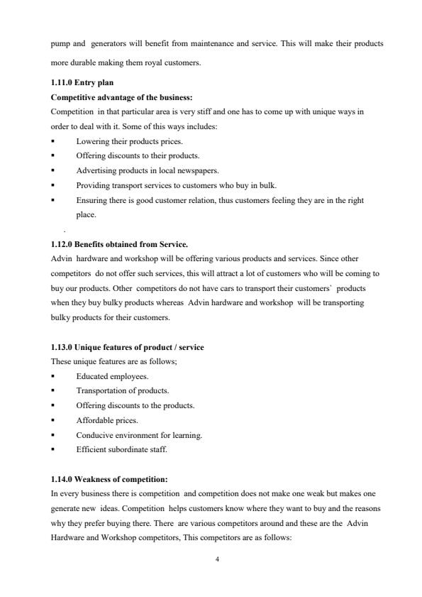 Hardware Shop Business Plan 5587