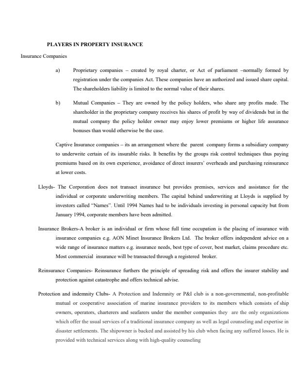 Property Insurance Notes 13813