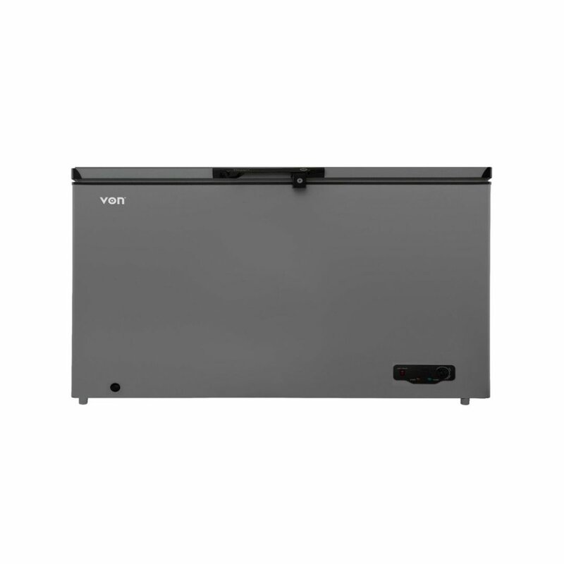 Von VAFC50DFS Chest Freezer 505L, Grey Home Appliances Freezers