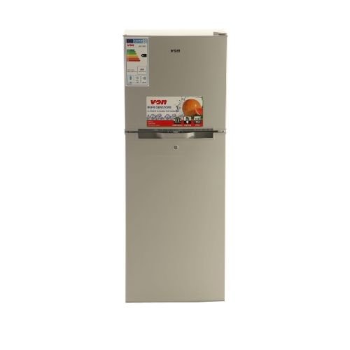 VON VART18DMY Double Door Fridge 138L Silver Home Appliances Fridges Von Kenyatronics