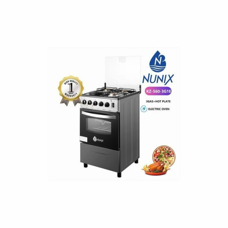 Nunix Cooker 3 Gas 1 Electric Burner Standing Cooker Home Appliances
