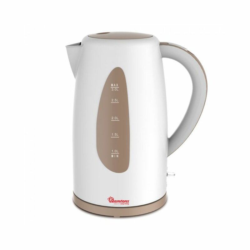 RAMTONS RM/591 CORDLESS ELECTRIC KETTLE 3 LITERS WHITE & BROWN Small