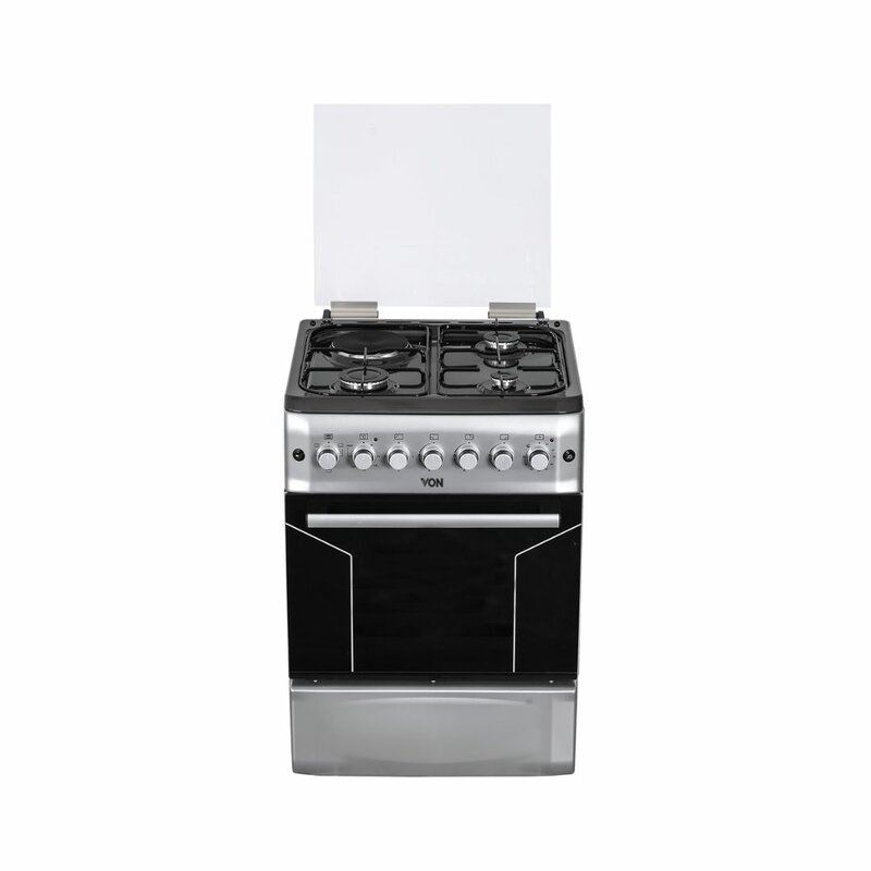 Von VAC6F031US 3 Gas + 1 Electric Cooker Silver Home Appliances