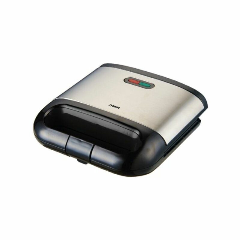 MIKA MSAN400/SSB Sandwich Maker, 2 Slice, 750W, Black & SS Small