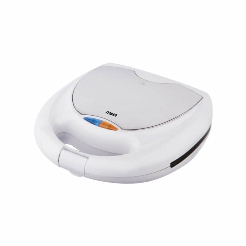 MIKA MSAN310/SSW Sandwich Maker, 2 Slice, 750W, White & SS Small