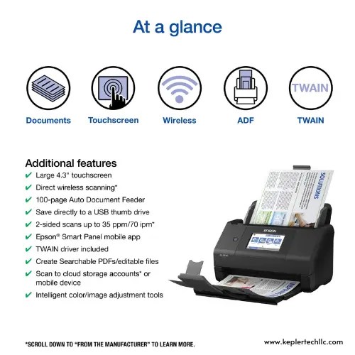Epson WorkForce WF ES-580W Wireless Desktop Scanner - Kepler Tech