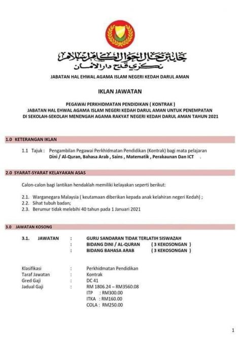 Jawatan Kosong Guru Sandaran Tidak Terlatih 2017 Manahasie