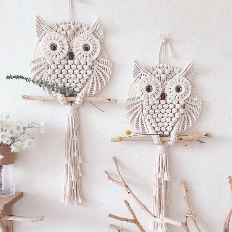 Acheter Hibou en Macramé Chouette macramé déco