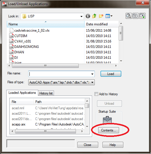 AutoCAD Tự động load file lisp khi khởi động