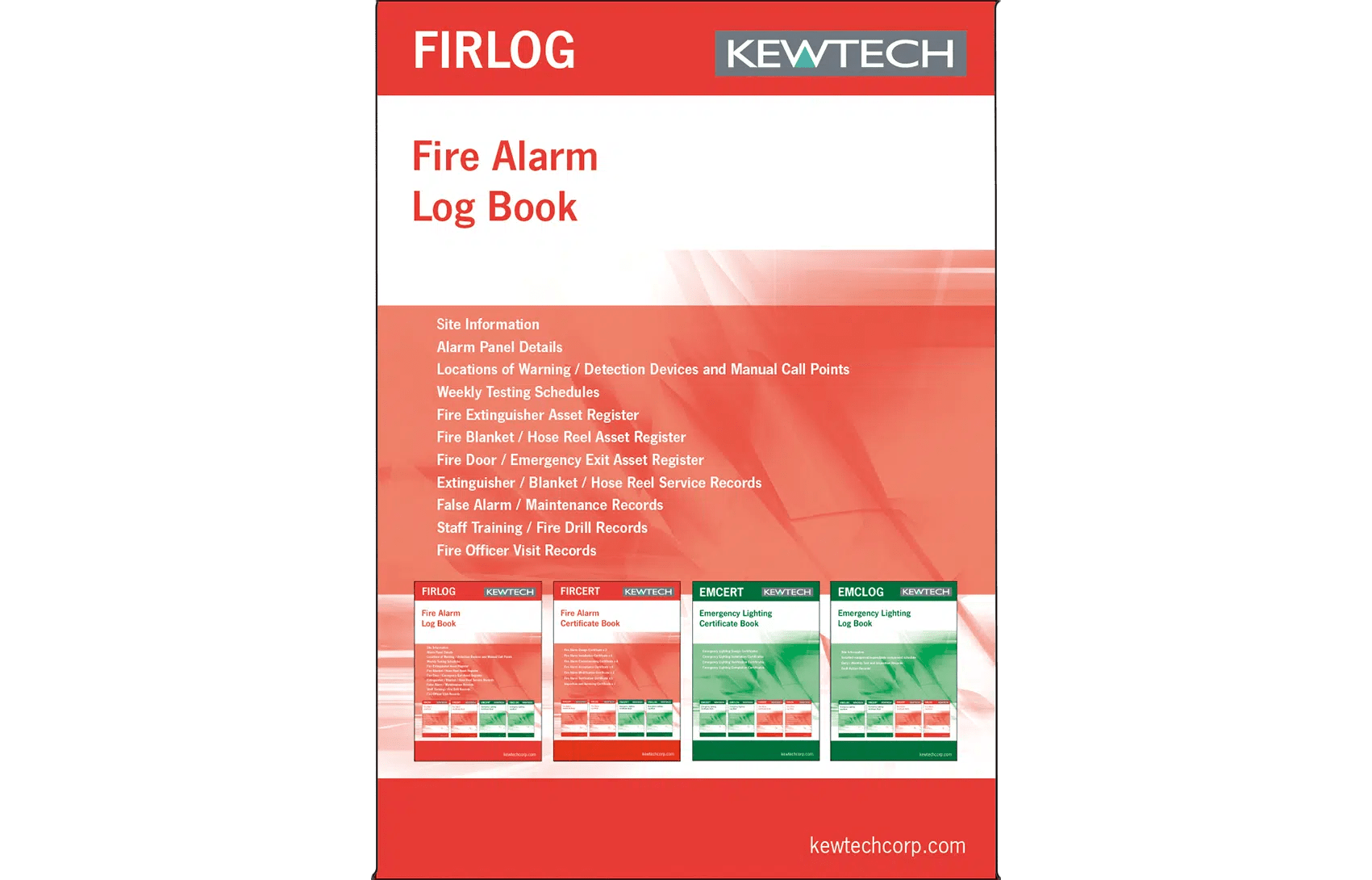 Fire Safety Kewtech EM1LOG Emergency Lighting maintenance Log Book
