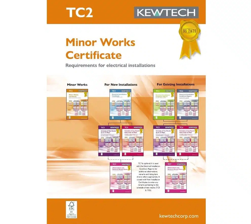 TC2 Minor works certification book - Kewtech