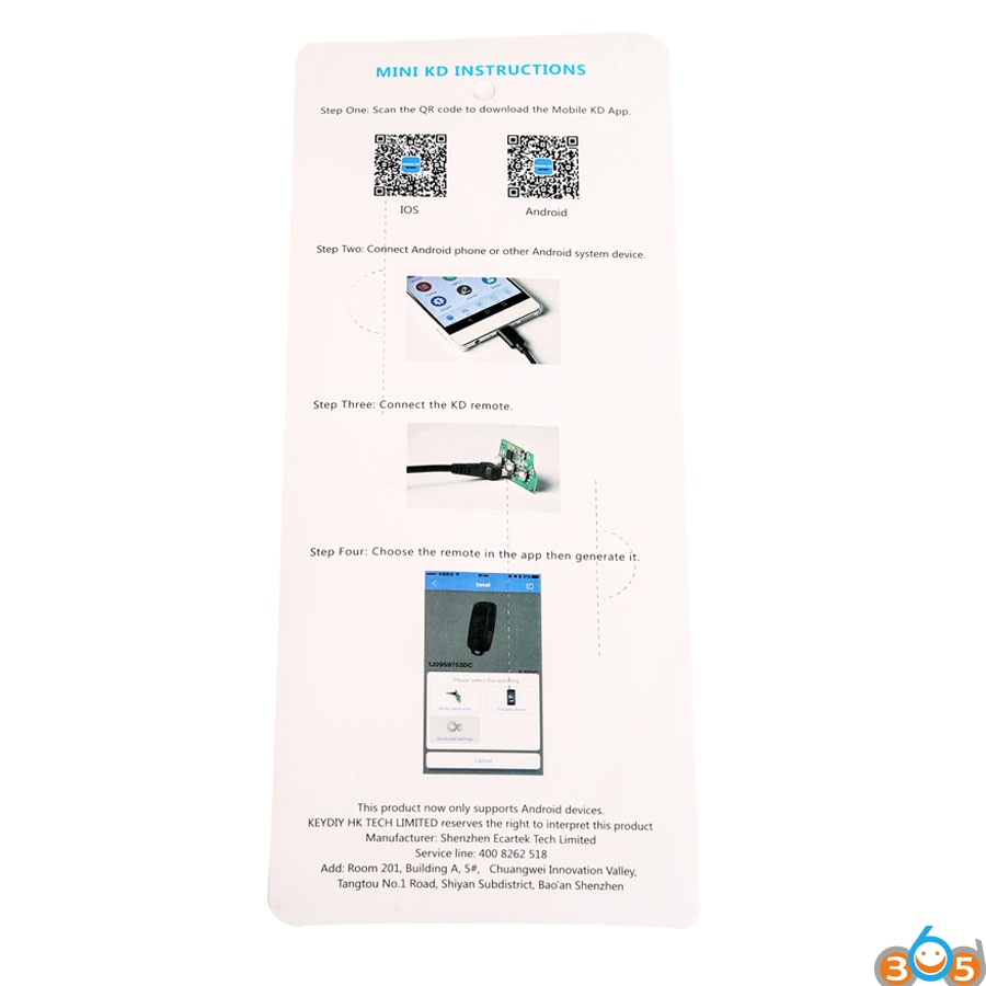 Program Peugeot Partner 2017 Remote Key with Mini KD900 and VVDI2 Car