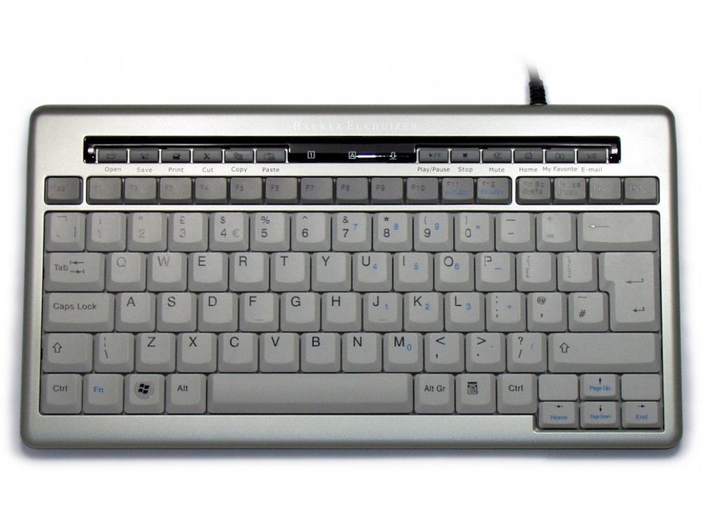 Silver Compact Keyboard with Cut, Copy and Paste Keys