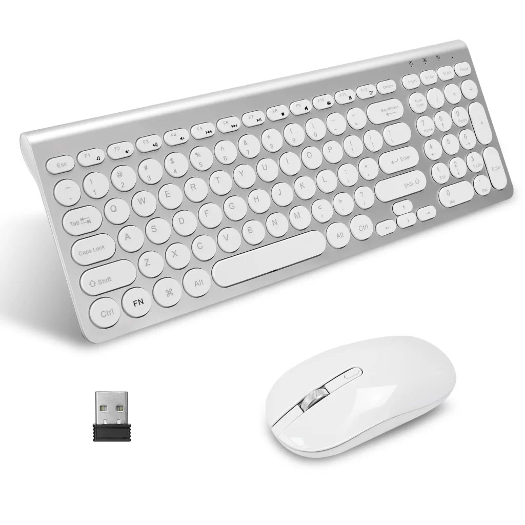 White Wireless Keyboard and Mouse Keyboards Lab