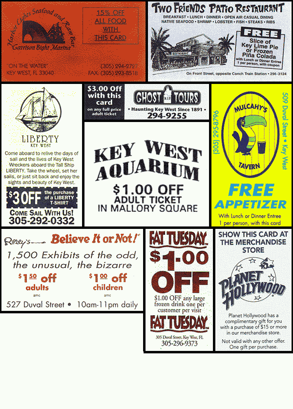 Businesses in Key West, in the Florida Keys From