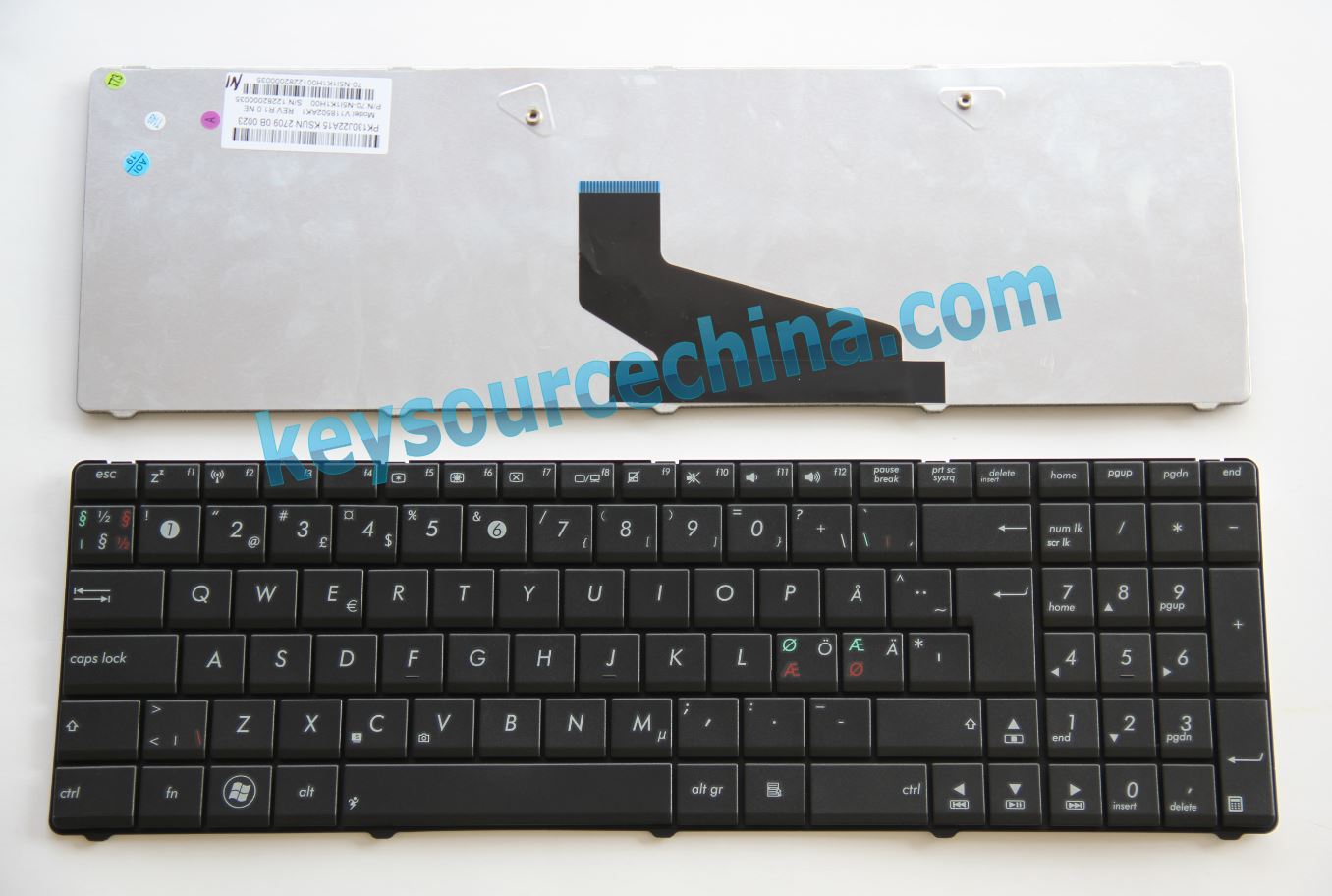 ASUS K53U K53B K53T X53B X53U K73T X73B Nordic keyboardASUS Nordic