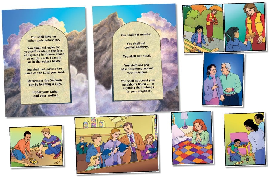 The Ten Commandments Bulletin Board Set Keys to Learning Store