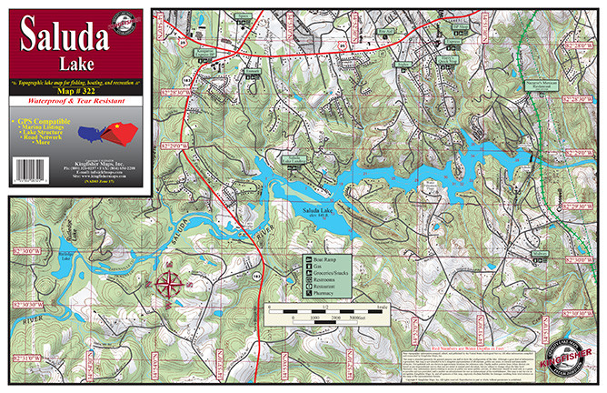 Saluda County Sc Gis Saluda Lake 322 Kingfisher Maps, Inc.