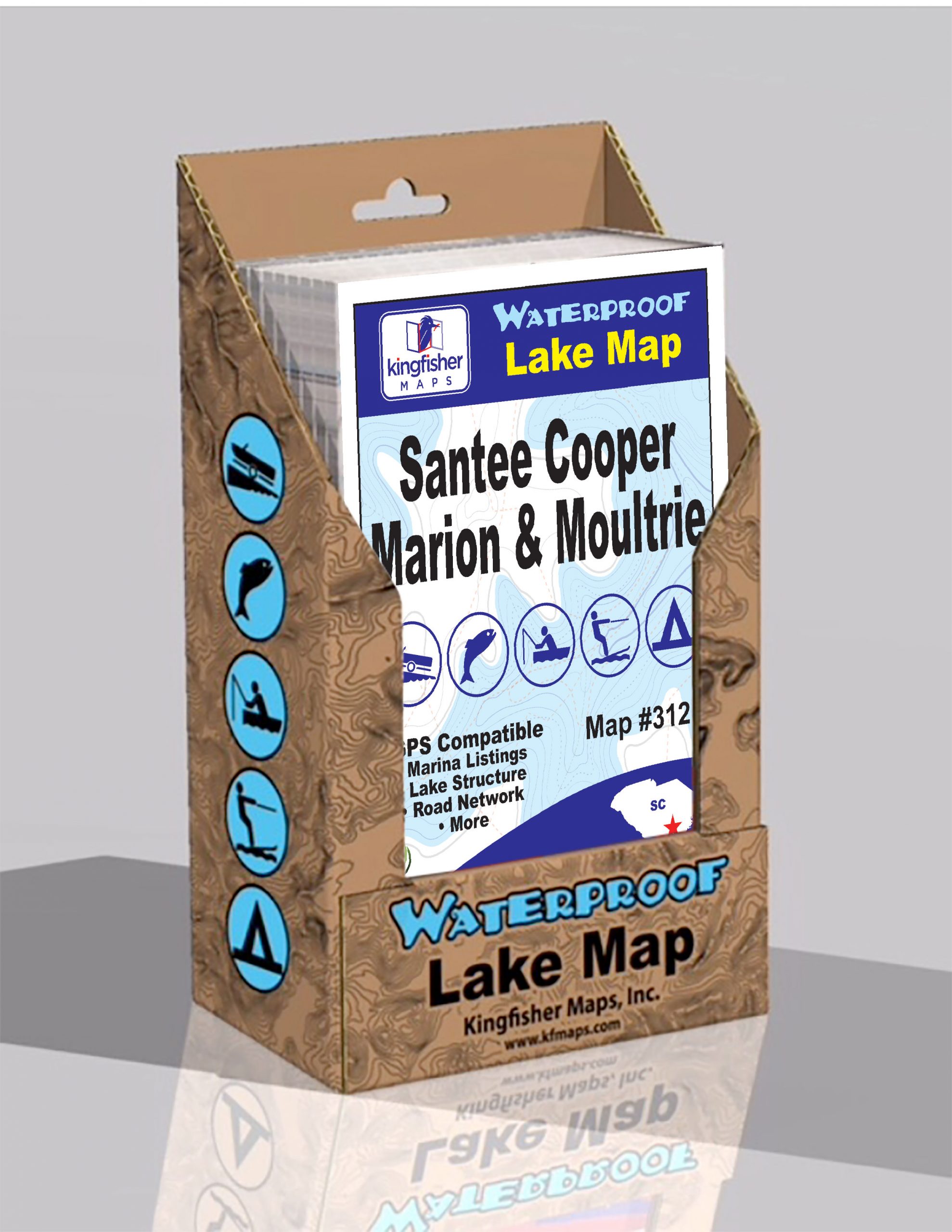 Santee Cooper Lakes Marion & Moultrie 312 24 PACK Kingfisher Maps