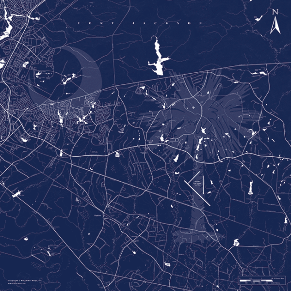 Horrell Hill / Southeast Columbia, SC Poster P701 Kingfisher Maps, Inc.
