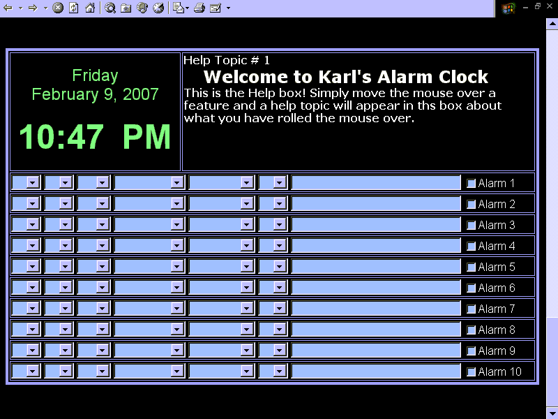Javascript Simple Alarm Clock Free Source Code Projects Tutorials