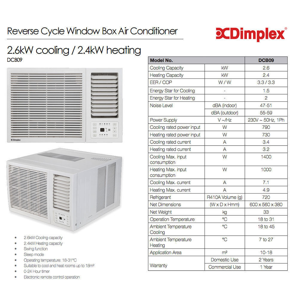 2.6kW AC Reverse Cycle Window Box Air Conditioner Online KG Electronic