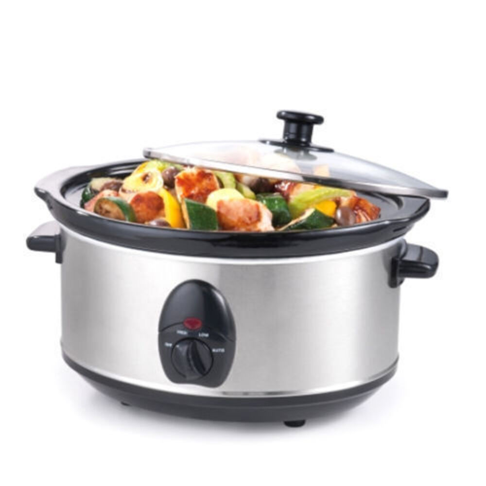 Maxim NSC350SS Stainless Steel Slow Cooker Removable ceramic bowl 3.5L