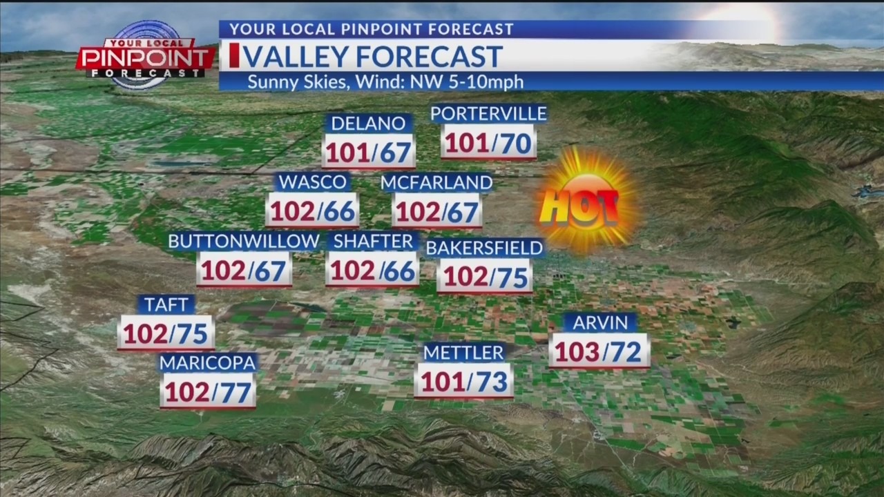 Bakersfield weather forecast July 25