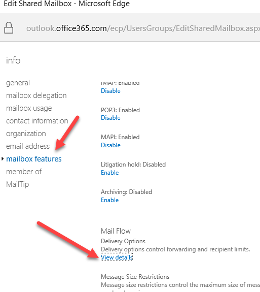 Office 365Automoatically Forward Emails from a shared mailbox