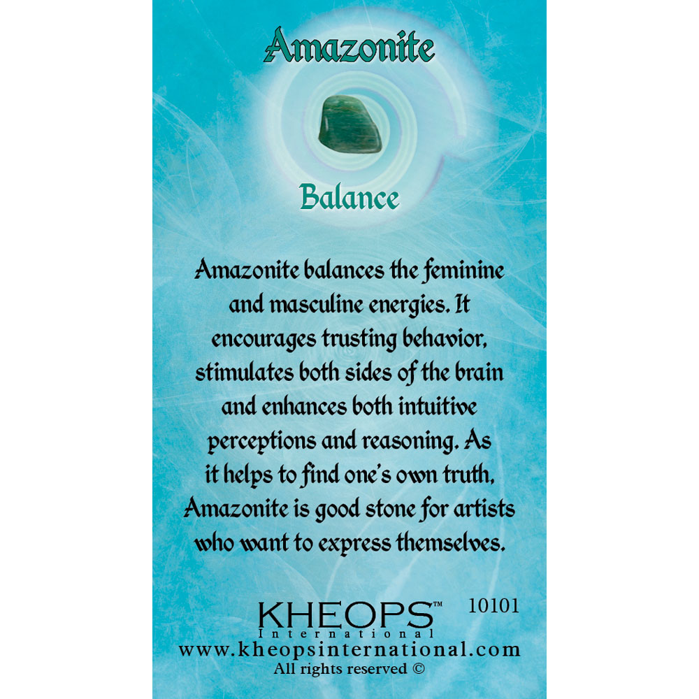 Gemstone Properties Info Card Amazonite (each) Kheops International