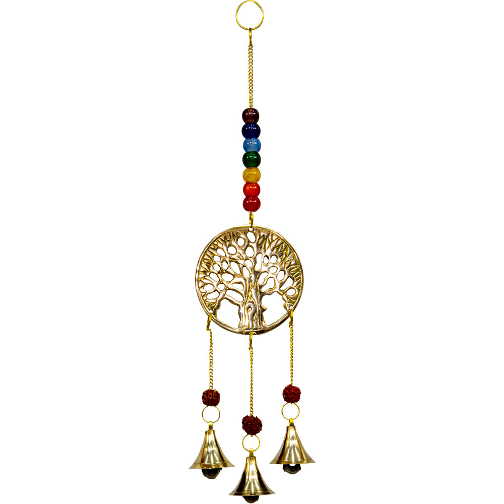 Brass Bell Chime Chakras Tree of Life (Each) Kheops International
