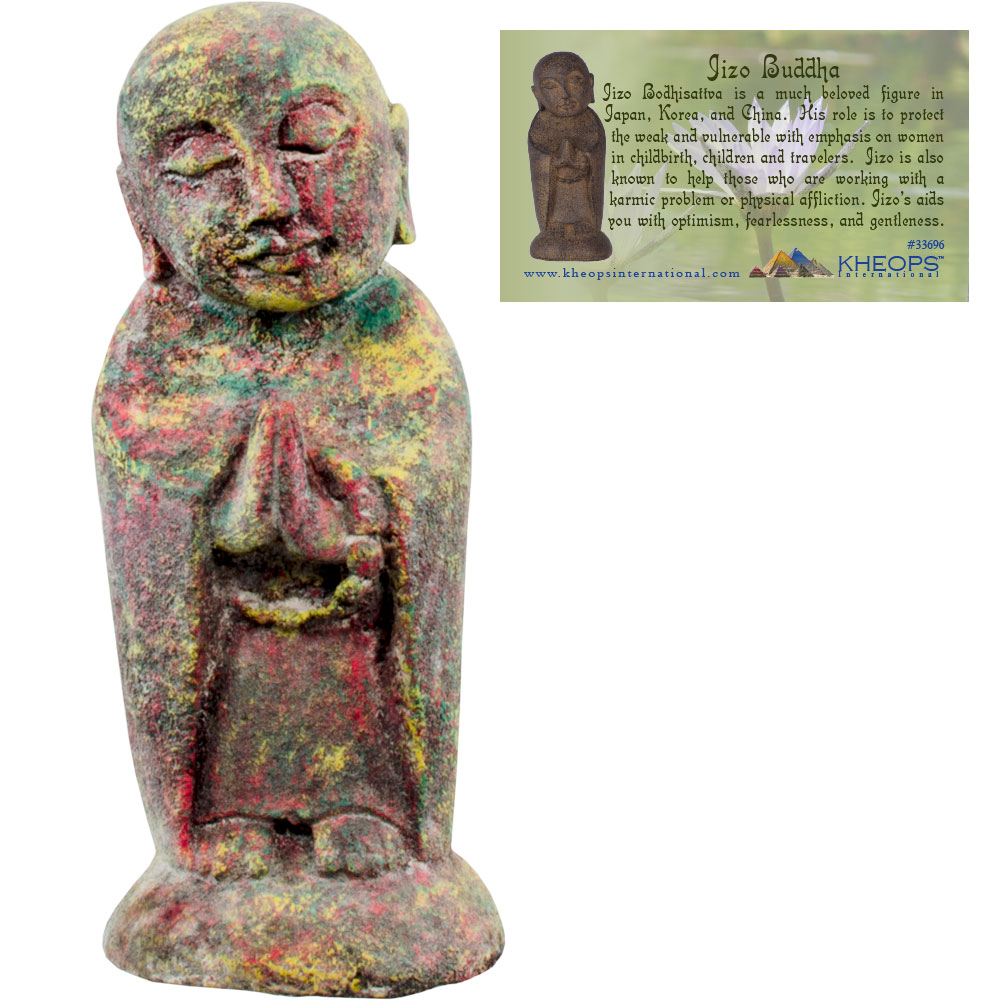 Volcanic Stone Statue Small Chakras Jizo (each) Kheops International