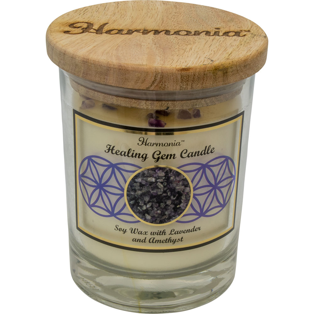Harmonia Soy Gem Candle Healing Amethyst (Each) Kheops International