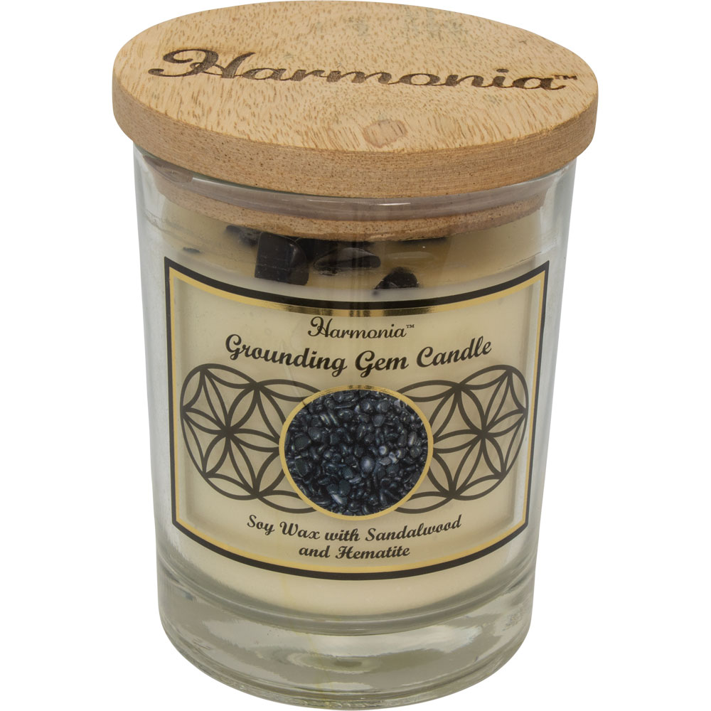 Harmonia Soy Gem Candle Grounding Hematite (Each) Kheops International
