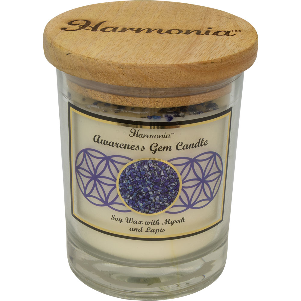 Harmonia Soy Gem Candle Awareness Lapis (Each) Kheops International