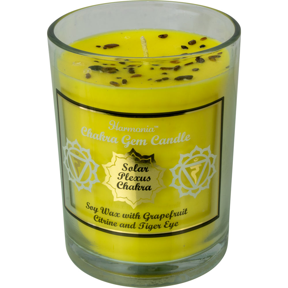 Harmonia Soy Gem Candle Solar Plexus Chakra Citrine & Tiger Eye