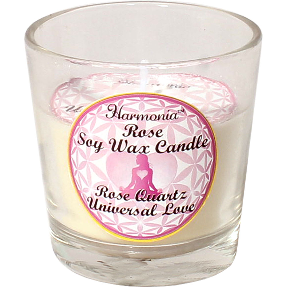 Harmonia Soy Gem Votive Candle Universal Love Rose Quartz (Pack of 6
