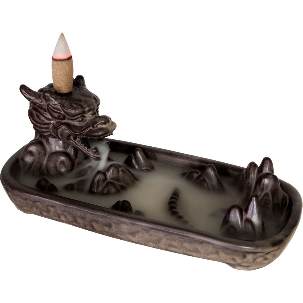 Ceramic Backflow Incense Burner Dragon Head (Each) Kheops International