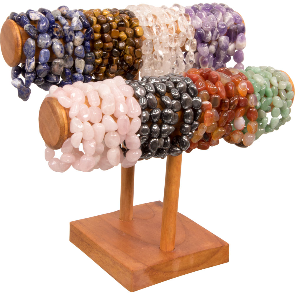 Tumbled Stones Bracelet Display Package (Each) Kheops International