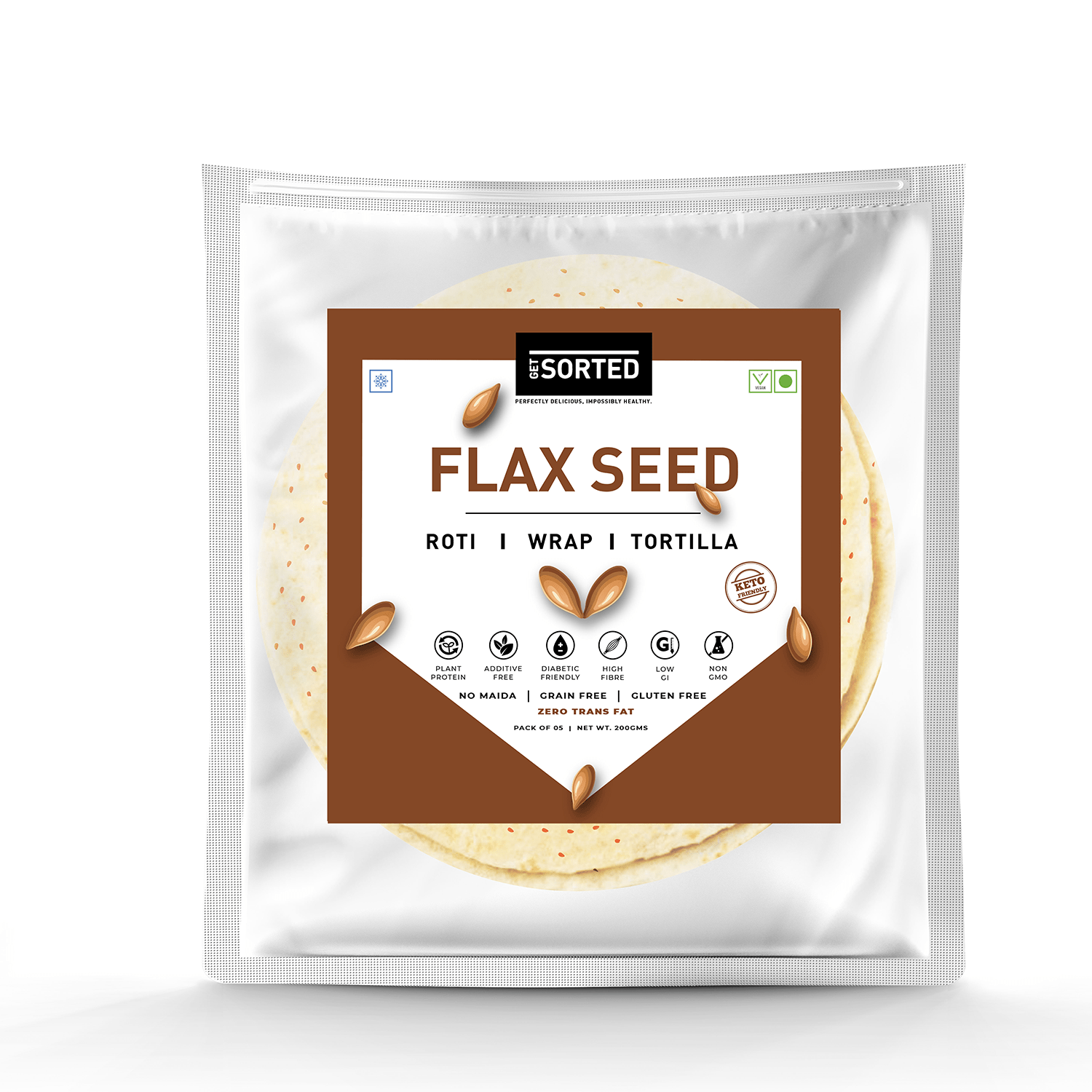 Flaxseed Roti 1.1 Gms Net Carbs (Pack of 5) Khhet