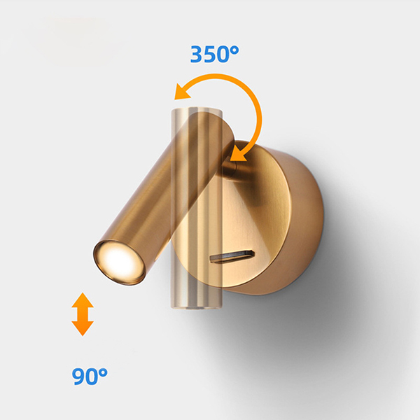 LED Wall Recessed Fixture Reading Bedside Picture Light Button