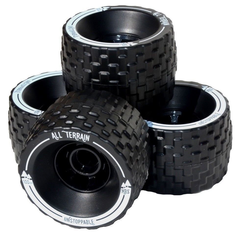 Mbs All Terrain Skateboard Wheels Set 100mm Black