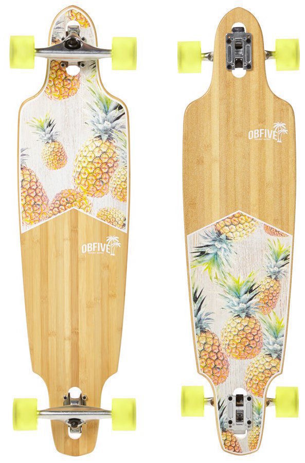 Obfive Pineapple Vibes 38" Drop Through Longboard Skateboard Complete