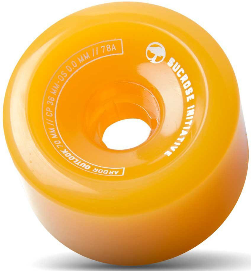 Arbor Longboard Skateboard Wheels Outlook Fusion 70mm Ghost Yellow