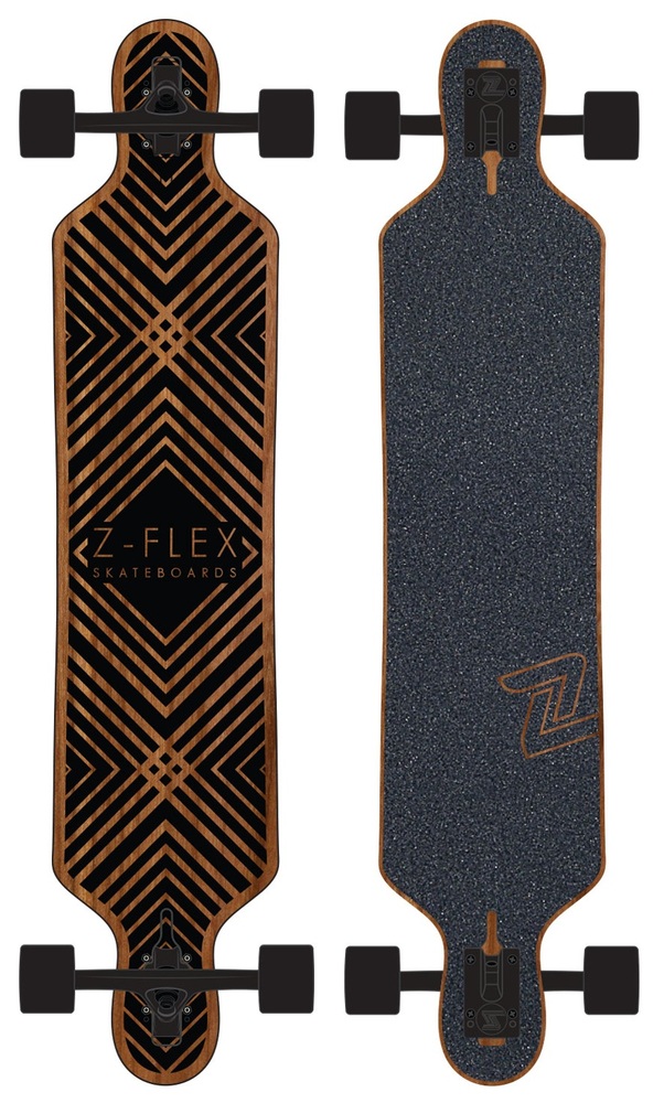 ZFlex Complete Longboard Skateboard Black Diamond Drop Thru