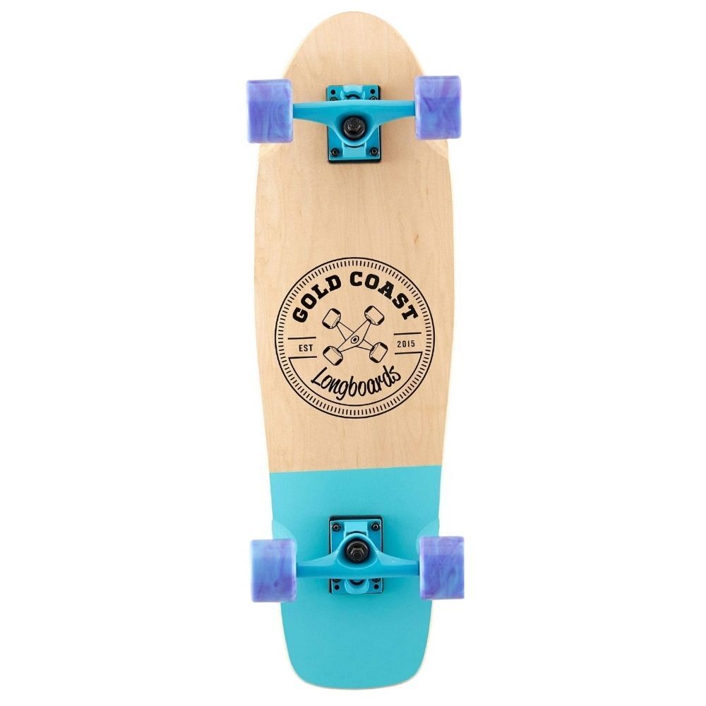 Gold Coast Longboards Complete Cruiser Skateboard Retro Dip Blue