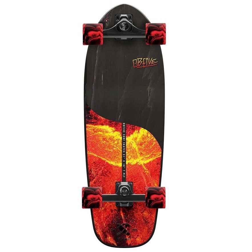 Obfive Surf Skate Cruiser Skateboard Complete Magma Rkp1