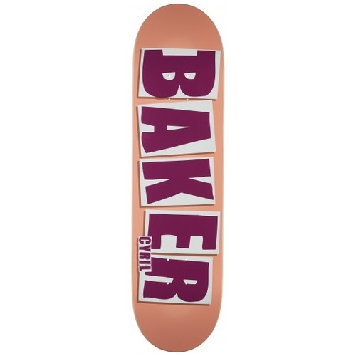 Baker Skateboard Deck 8.25 Cyril Brand Name Peach