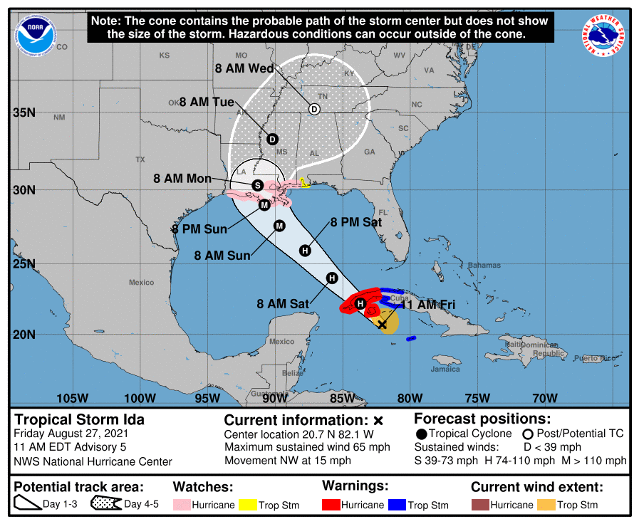 Ida Now a Hurricane, Expected to Affect Mississippi