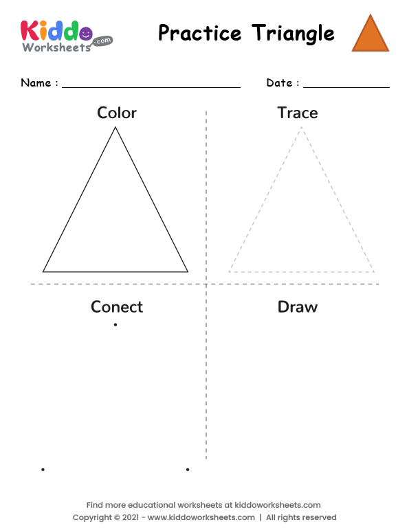 Free Printable Practice Triangle Shape Worksheet - kiddoworksheets
